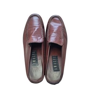 Amalie brown soft leather slip on loafers size 10